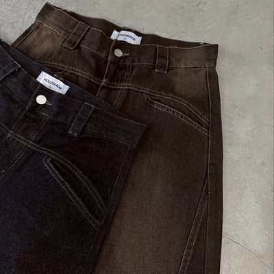 【現貨】高腰丹寧雅痞闊腿褲14