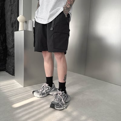 【小編極推夏日必帶款】雙口袋機能尼龍工裝短褲7