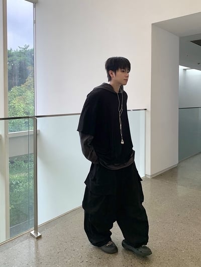 【現貨】重磅闊腿大口袋工裝棉褲4