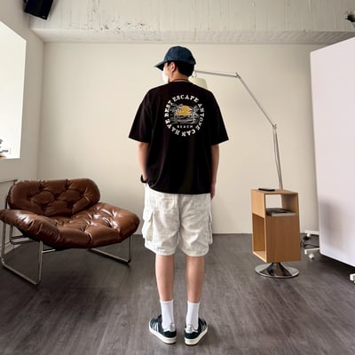 【現貨】夕陽海灘印花短T11