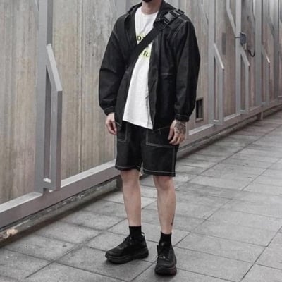 【騎車現貨必備】尼龍反車線連帽外套2