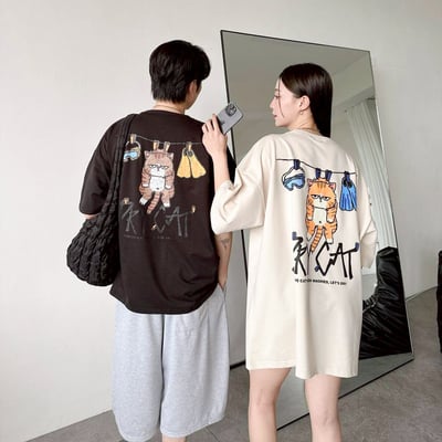 【現貨】DRY CAT曬貓咪插畫風短T8