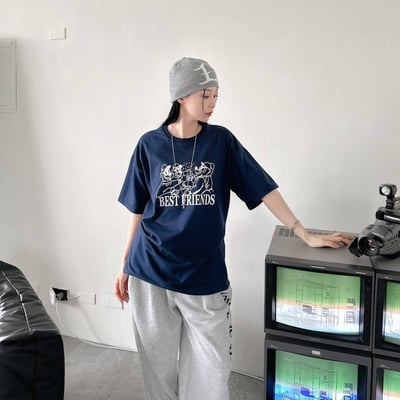 【現貨】BEST FRIENDS眼罩小偷乾杯短T6
