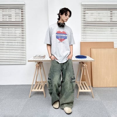 【現貨】愛心列車印花短T7