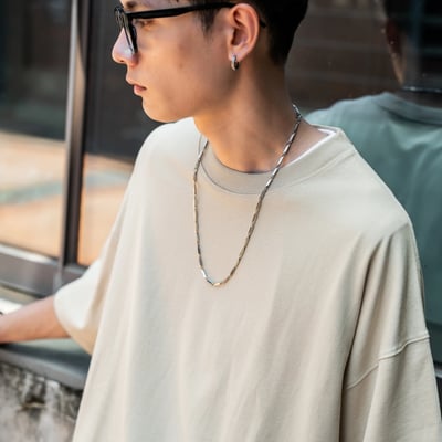 【現貨】鈦鋼菱形竹葉幾何項鍊2