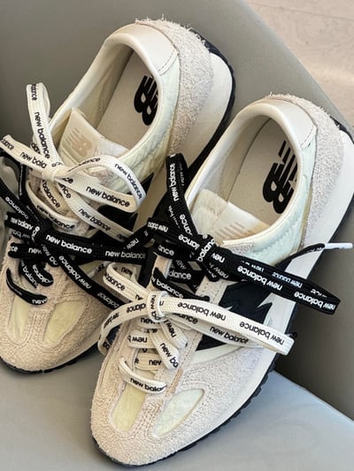 【張員瑛同款!新品】New Balance NB 471 海鹽奶油 白黑 復古休閒鞋｜U471AM6