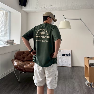 【現貨】露營獨木舟印花短T6