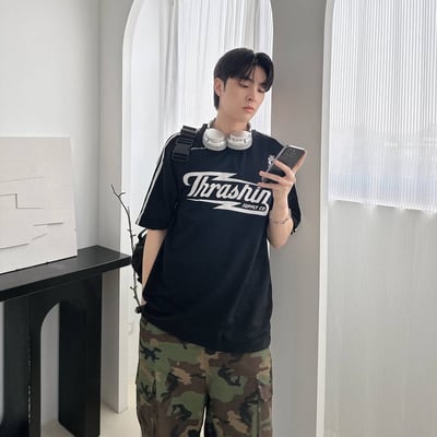 【現貨】Thrashin肩袖撞色賽車風短T10