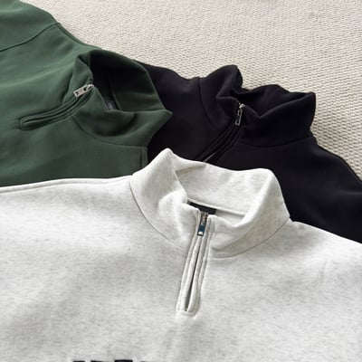 【現貨】MERRIMACK半高領拉鏈刺繡大學T9