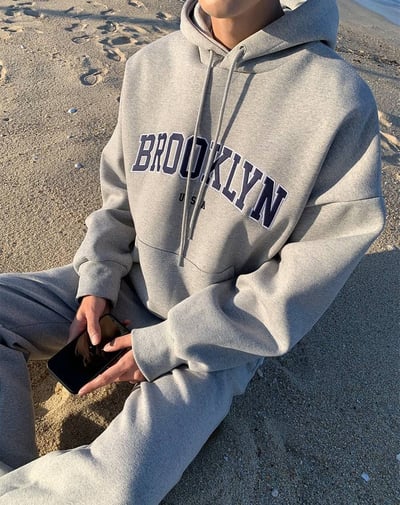 【現貨】BROOKLYN刺繡刷毛帽T9