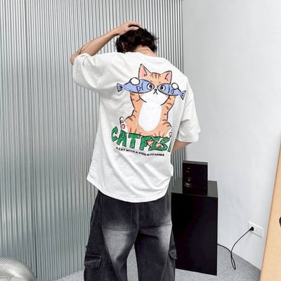 【現貨】CATFISH貓咪魚插畫感短T12
