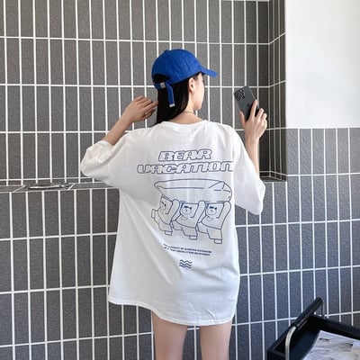 【現貨】BEAR VACATION鏤空字體小熊短T10