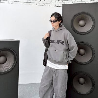 【現貨】AUR刺繡短寬版型帽T6