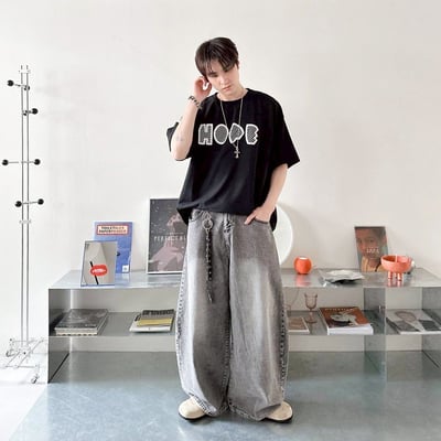 【現貨】HOPE斜紋字印花短T4