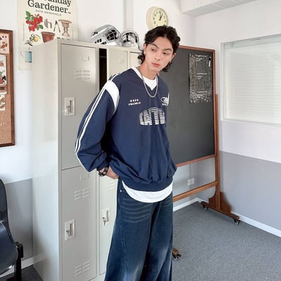 【現貨】美式條紋字V領風衣3