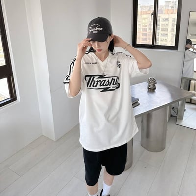 【現貨】Thrashin肩袖撞色賽車風短T5