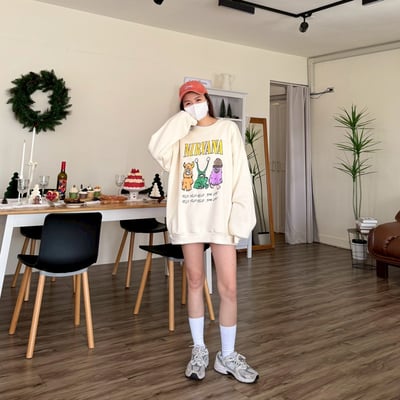 【現貨】NIRVANA刷毛大學T6