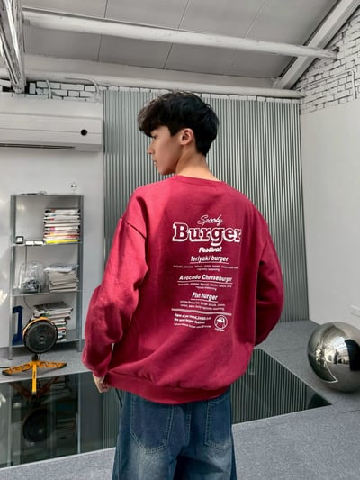 【現貨】幽靈漢堡印花大學T8