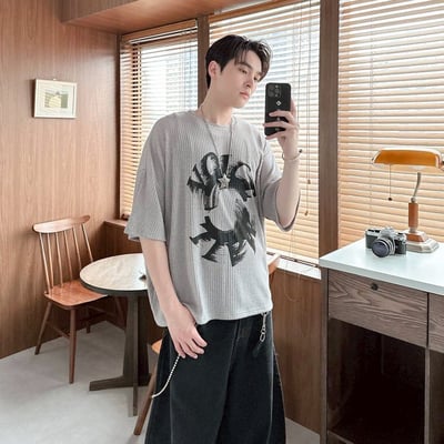 【現貨】VOICE旋轉殘影華夫格印花短T3