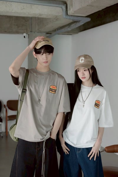 【SORONA® 涼感現貨】LIGHTMEALS漢堡印花短T5