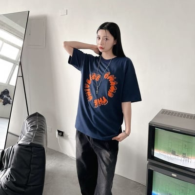 【現貨】圓環英字毛巾繡短T4