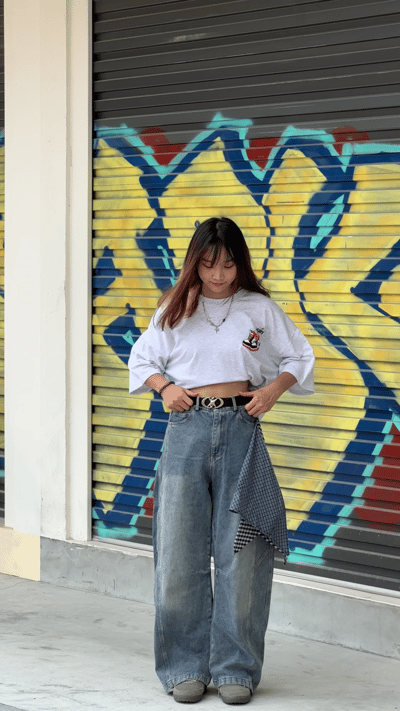 【現貨】水洗吊巾牛仔褲(附吊巾)5