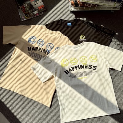 【現貨】HAPPINESS潑漆笑臉印花短T12
