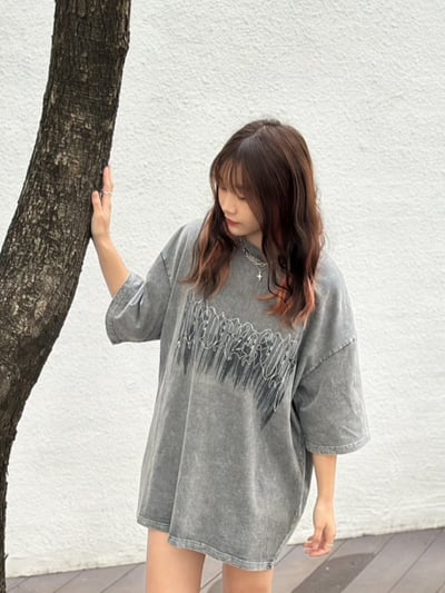 【現貨】地球街頭文字水洗寬T2