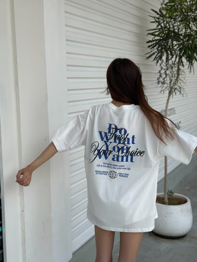 【現貨】Do What You Want 發泡草寫英字疊印短T7