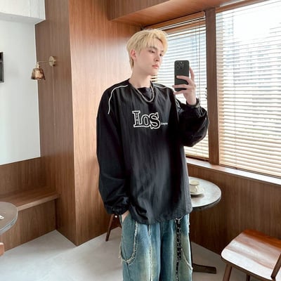 【現貨】LOS Angeles撞色滾線束口風衣7