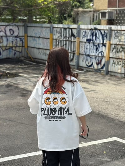 【可愛爆棚現貨】PLUS HIYA發泡彩虹花短T1