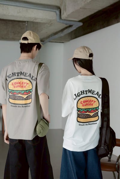 【SORONA® 涼感現貨】LIGHTMEALS漢堡印花短T1