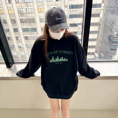 【現貨】城市森林刷毛大學T9