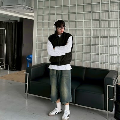 【現貨】高磅數高質感素面連帽拉鍊背心外套8