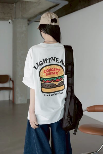 【SORONA® 涼感現貨】LIGHTMEALS漢堡印花短T6