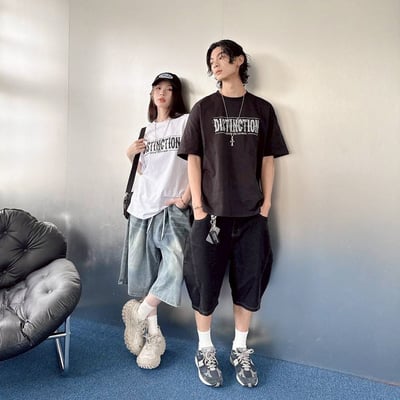 【現貨】Distinction剝落字體美式印花短T5