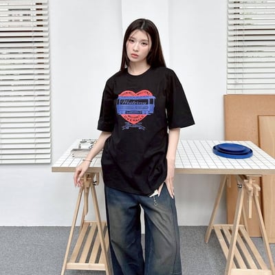 【現貨】愛心列車印花短T4