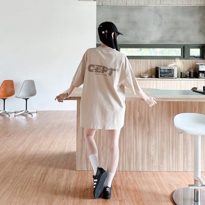 【現貨】火焰字體厚版膠印短T3