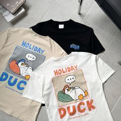 【現貨】懶散鴨手繪感短T10