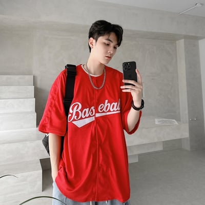 【層次穿搭現貨】網眼開扣棒球衫9