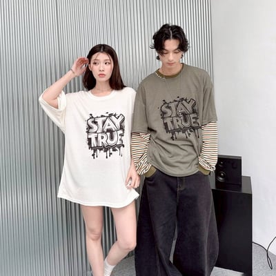 【現貨】STAY TRUE 噴漆華夫格印花短T2