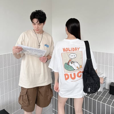 【現貨】懶散鴨手繪感短T1