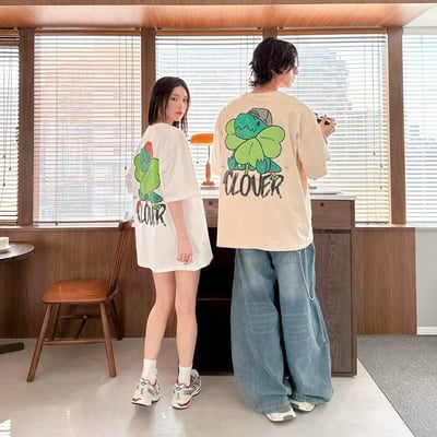 【現貨】CLOVER幸運草恐龍印花短T2