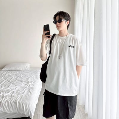 【現貨】LAZY 懶散熊貓塗鴉印花短T8