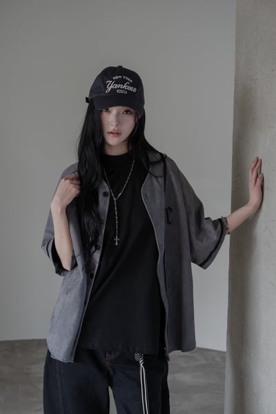 【現貨】哥德C字開襟插肩短袖罩衫5