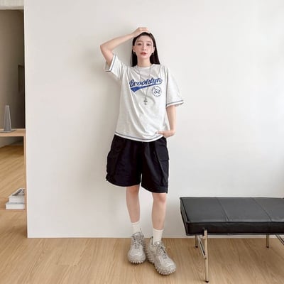 【SORONA® 涼感現貨】Brooklyn 52反車線造型印花短T8