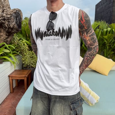 【現貨】模糊晃動英文圖樣寬鬆背心1