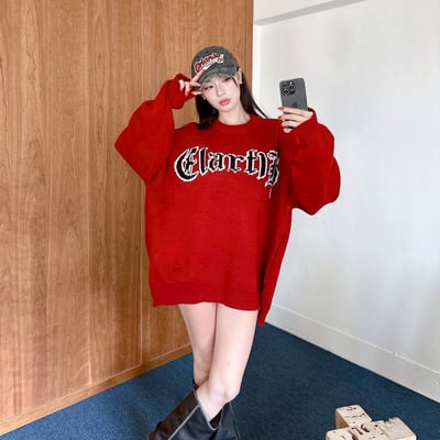 【現貨】哥德字撞色毛衣12