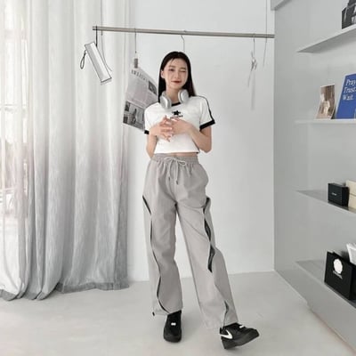 【現貨】流線拼布造型長褲4