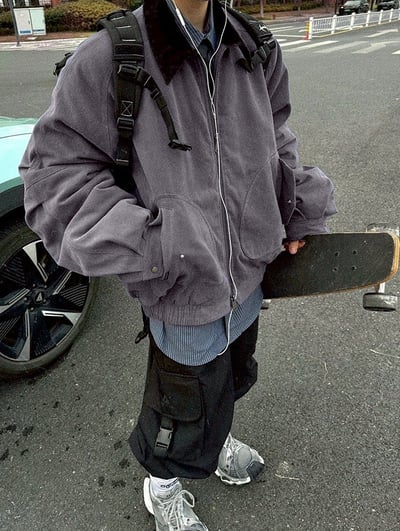 【現貨】斜紋布廓形鋪棉外套9